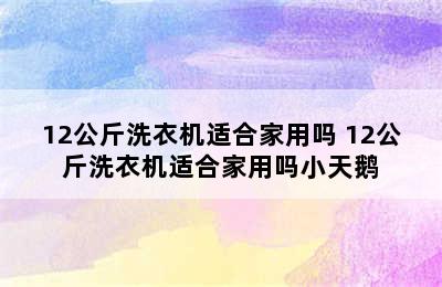 12公斤洗衣机适合家用吗 12公斤洗衣机适合家用吗小天鹅